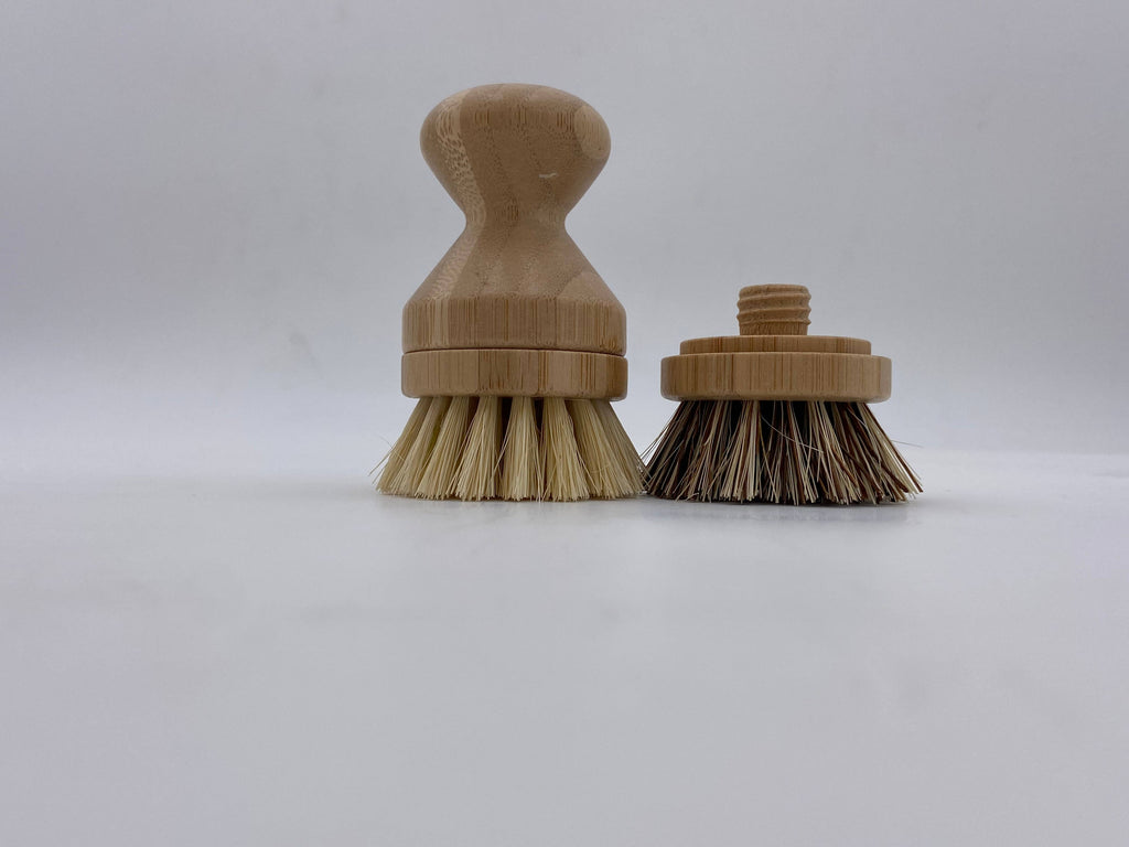 Bamboo Pot Scrubber - With replaceable head