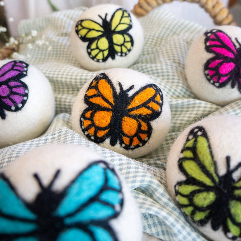Dryer Balls: Rainbow Monarch Butterflies