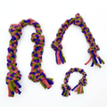 Knotted Tug Rope- 15" purple green